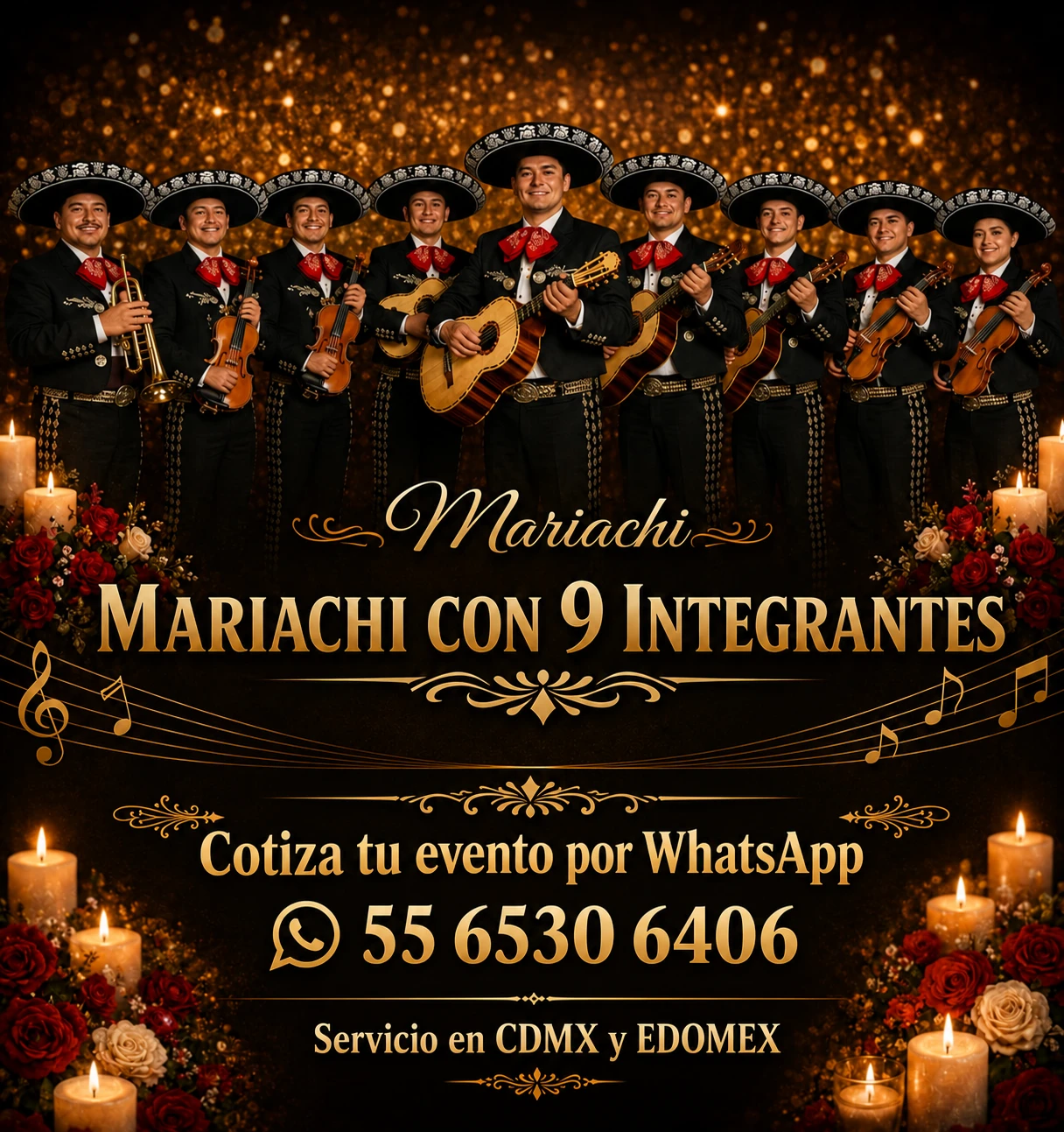 Paquete de mariachi de 9 integrantes
